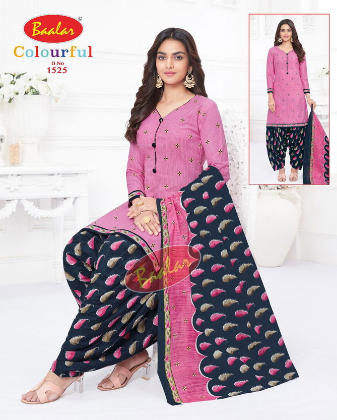 Baalar Colourful Vol 15 Regular Wear Wholesale Cotton Printed Readymade Suit
